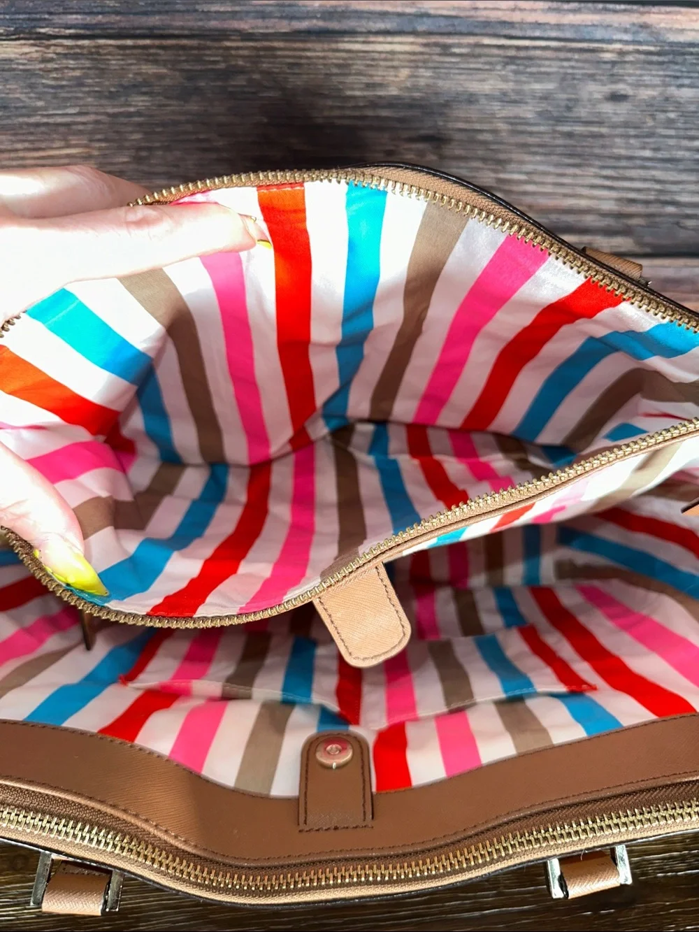 Kate Spade New York Newbury Lane Miles tote bag in Toasted Almond